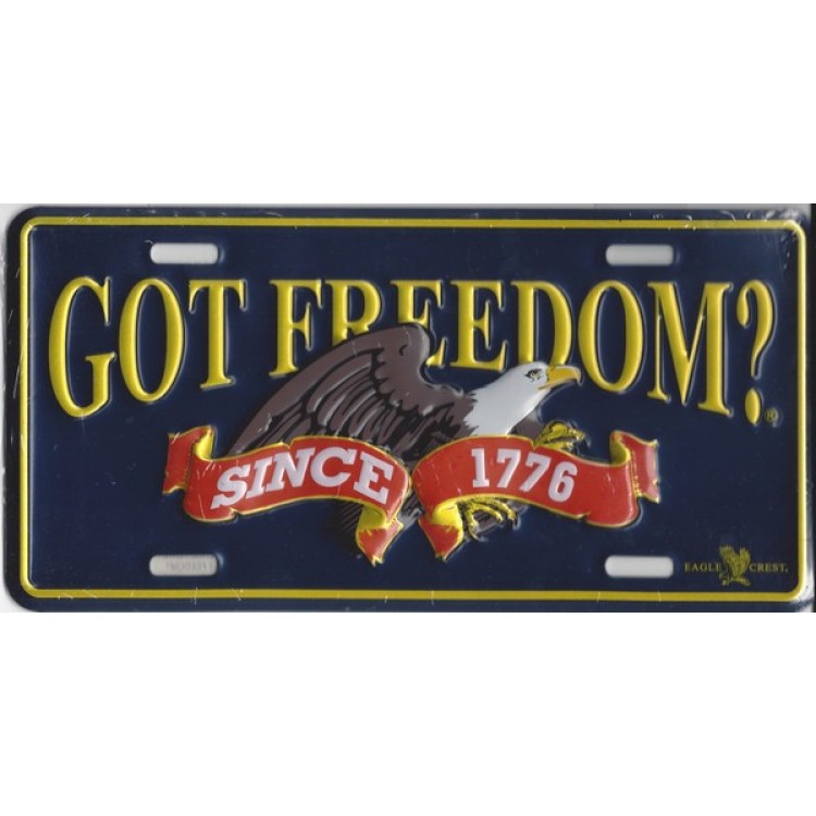 Picture of 212 Main 26024EC 6 x 12 in. Got Freedom Since 1776 Metal License Plate