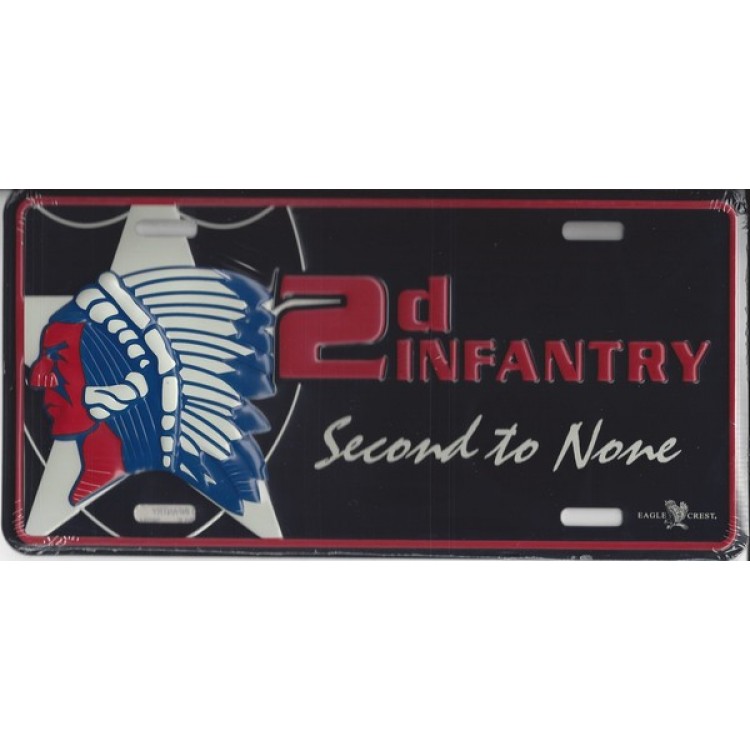 Picture of 212 Main 26034EC 6 x 12 in. 2D Infantry Second to None Metal License Plate