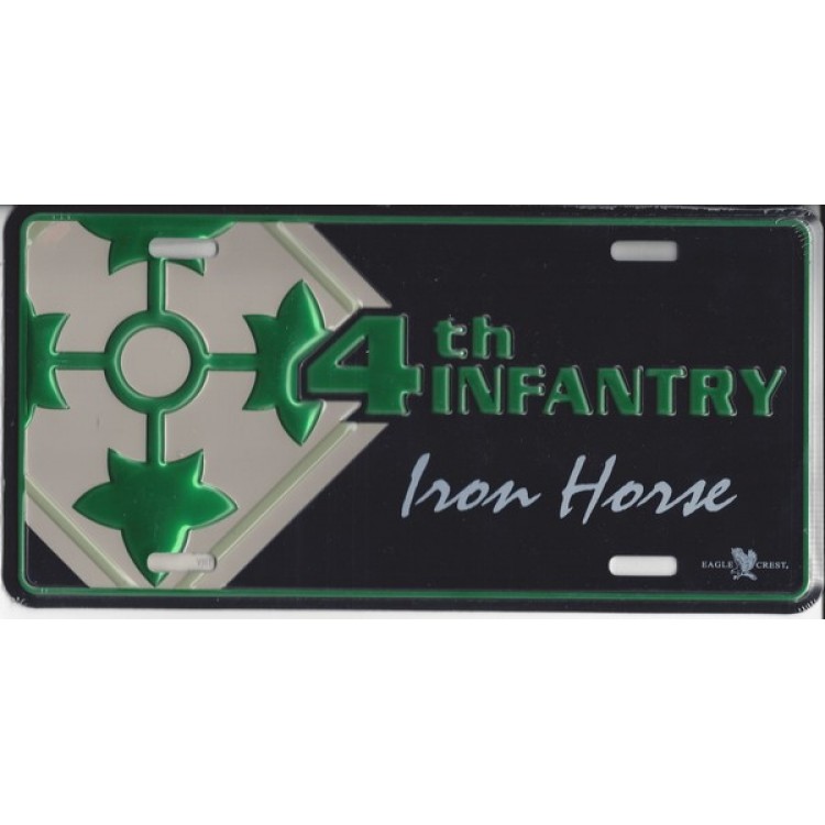 Picture of 212 Main 26035EC 6 x 12 in. 4th Infantry Iron Horse Metal License Plate