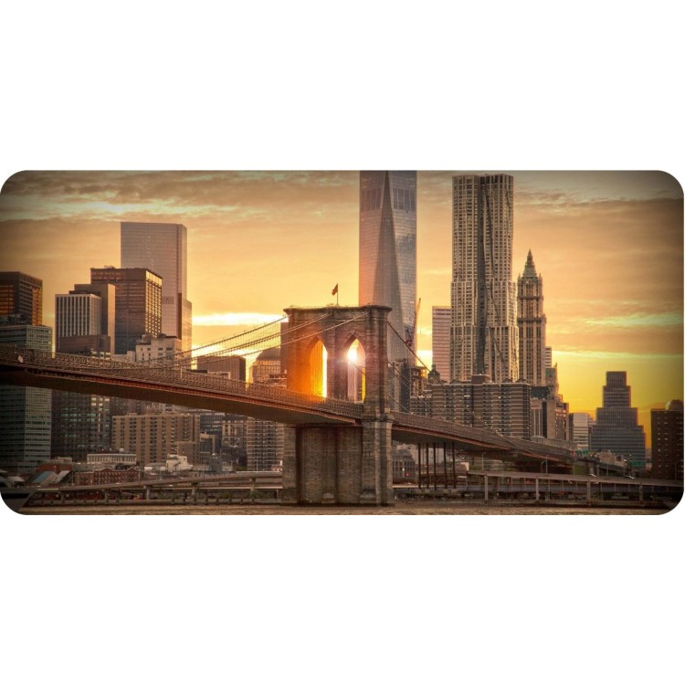 6 x 12 in. Brooklyn Bridge Sunset Photo License Plate