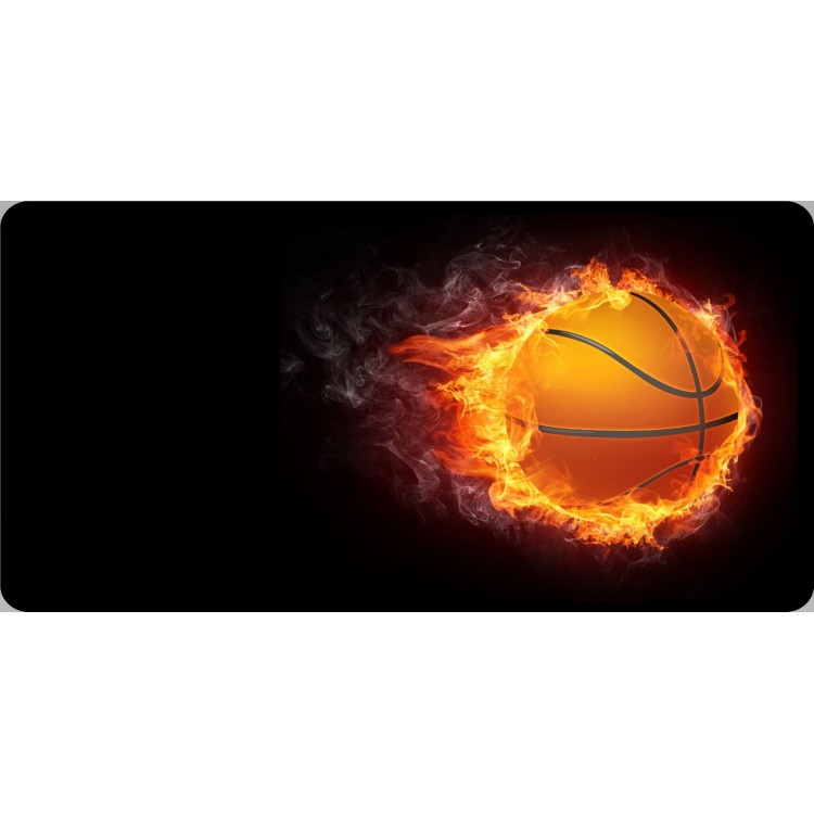 Basketball on Fire Offset Photo License Plate