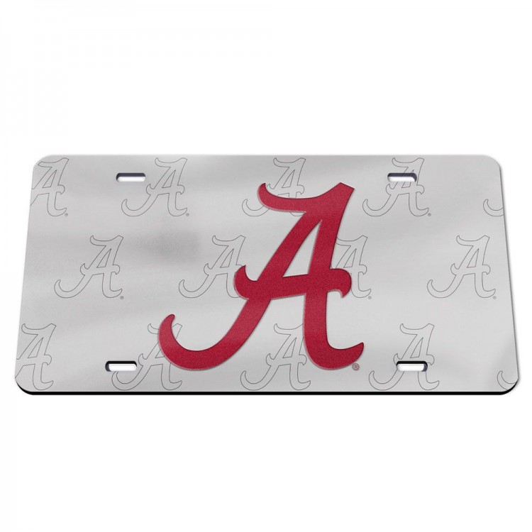161960 6 x 12 in. Alabama Flying a Silver Laser License Plate