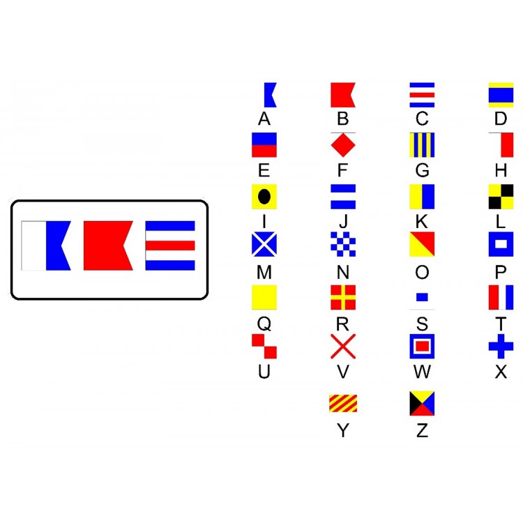 LPO6381 Nautical Three Flags on White Photo License Plate