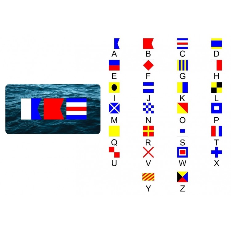 Nautical Ocean Three Flags Photo License Plate