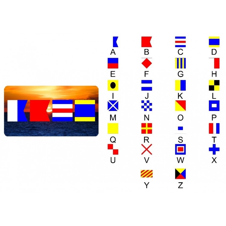 LPO6384 Nautical Sunset Four Flags Photo License Plate