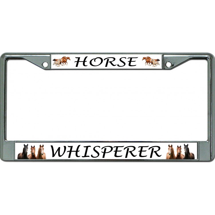 LPO6386 6 x 12 in. Horse Whisperer Chrome License Plate Frame
