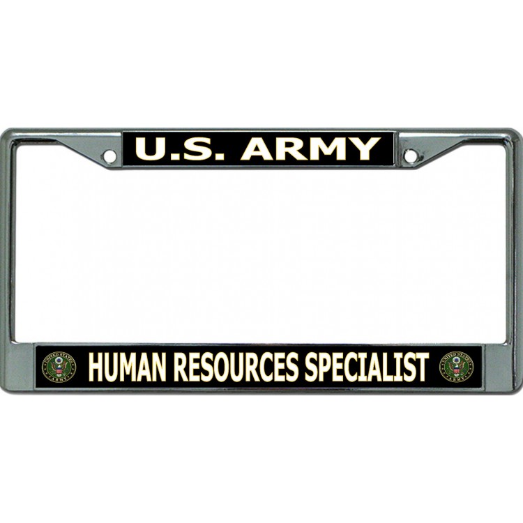 LPO6395 6 x 12 in. U.S. Army Human Resources Specialist Chrome License Plate Frame