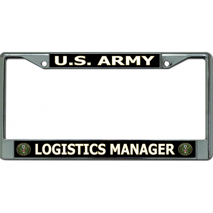 LPO6396 6 x 12 in. U.S. Army Logistics Manager Chrome License Plate Frame