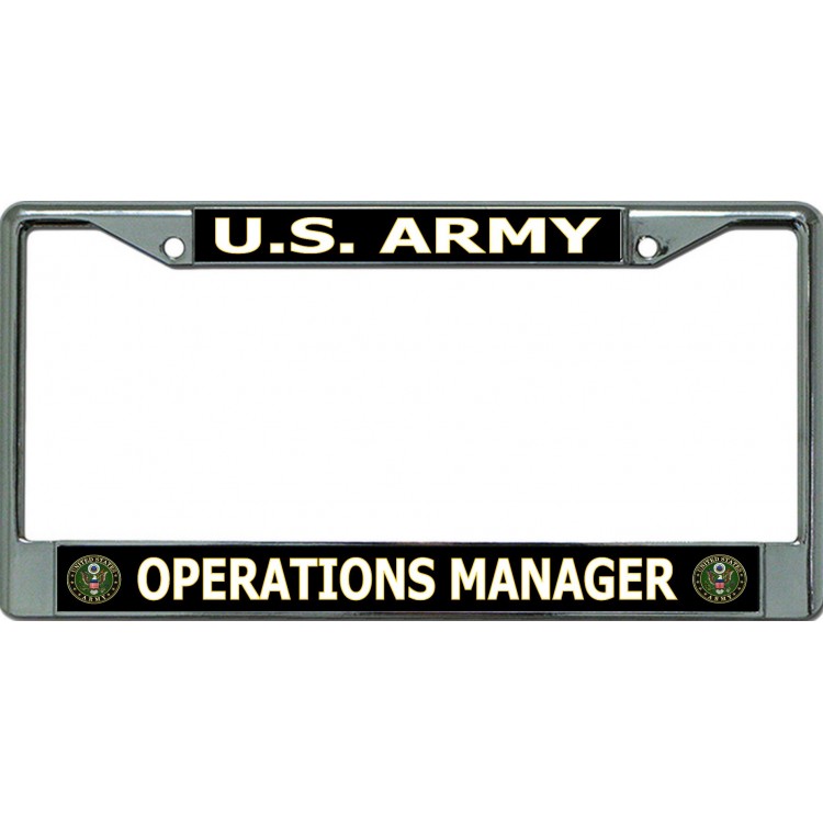 LPO6397 6 x 12 in. U.S. Army Operations Manager Chrome License Plate Frame