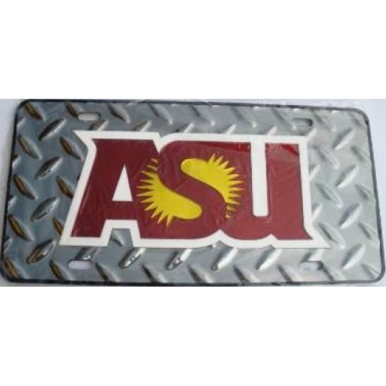 LM620276 6 x 12 in. Arizona State Sun Devils ASU Silver Diamond Laser License Plate