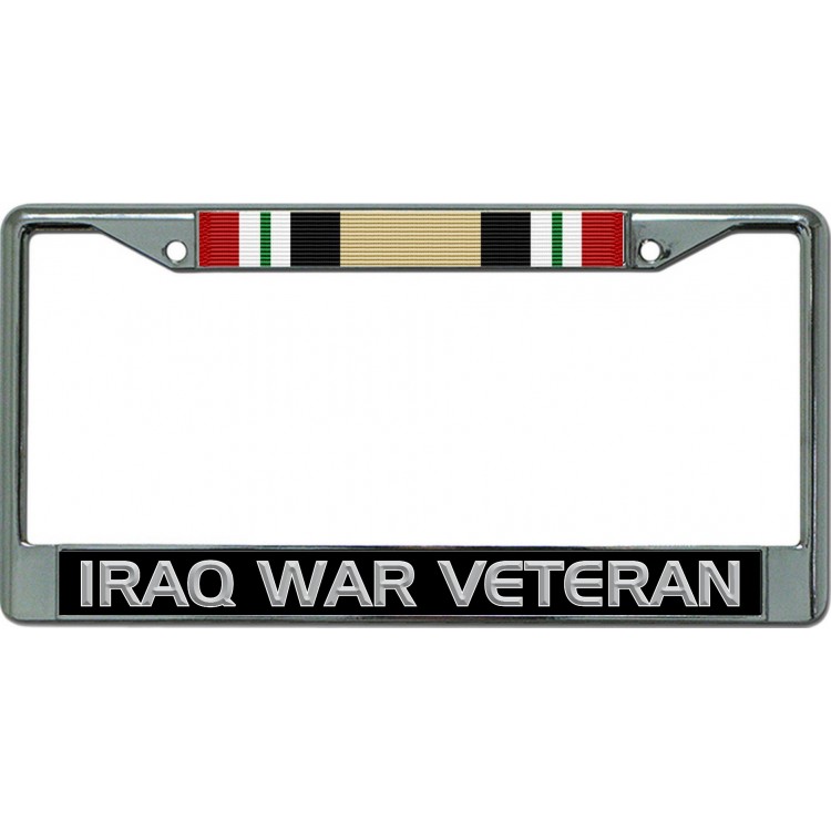 LPO6441 6 x 12 in. Iraq War Veteran Chrome License Plate Frame