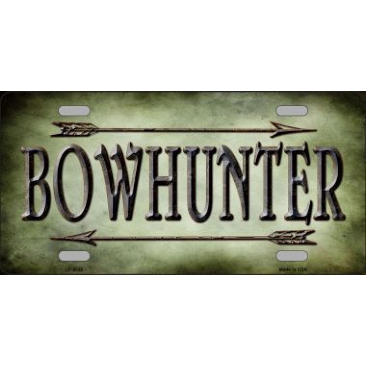 LP-8032 6 x 12 in. Bowhunter Metal License Plate