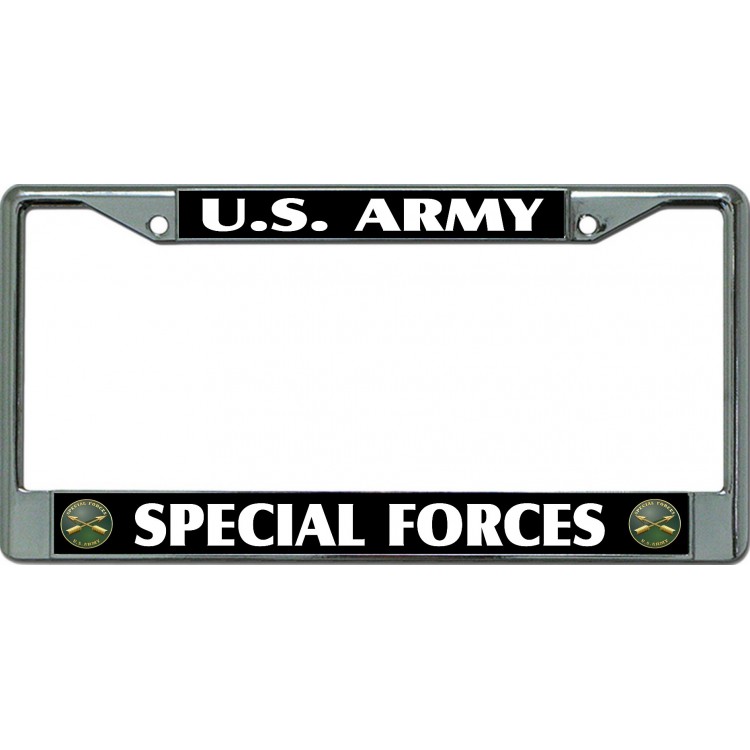 6 x 12 in. U.S. Army Special Forces Chrome License Plate Frame