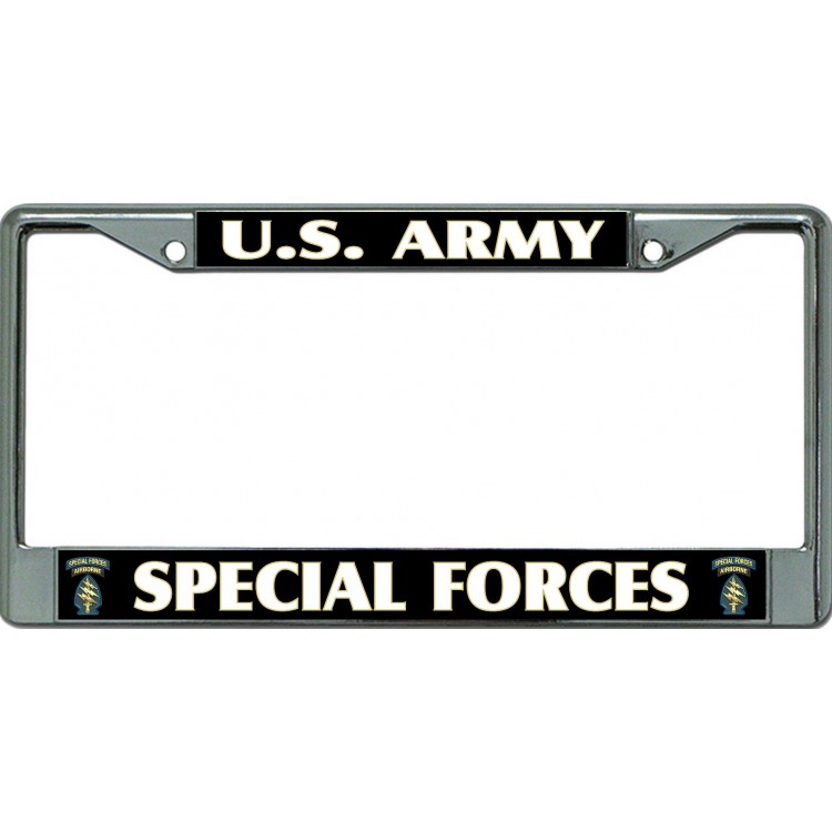 LPO6454 6 x 12 in. U.S. Army Special Forces No.2 Chrome License Plate Frame