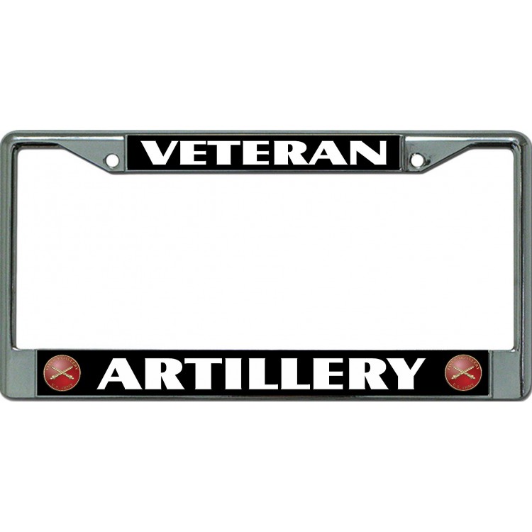 LPO6455 6 x 12 in. Veteran Artillery Chrome License Plate Frame