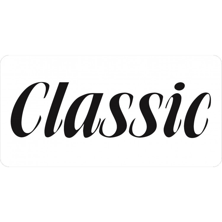 LPO6523 6 x 12 in. Classic Script on White Photo License Plate