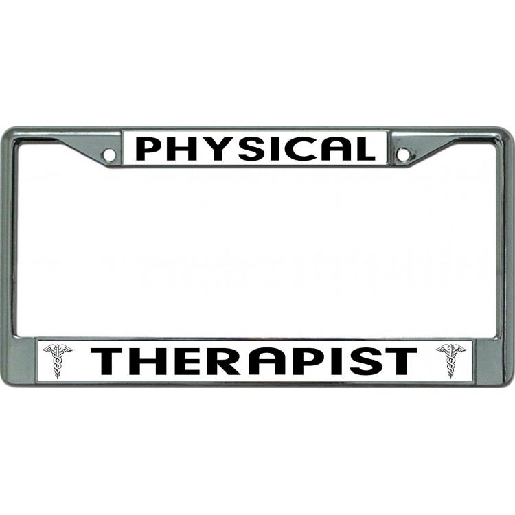 LPO6466 6 x 12 in. Physical Therapist Chrome License Plate Frame