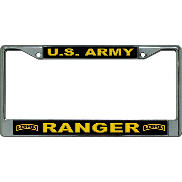 6 x 12 in. U.S. Army Ranger 3D Look Chrome License Plate Frame