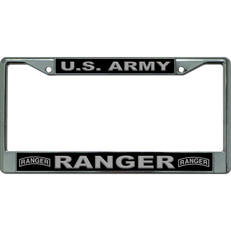 6 x 12 in. U.S. Army Ranger in Gray Chrome License Plate Frame