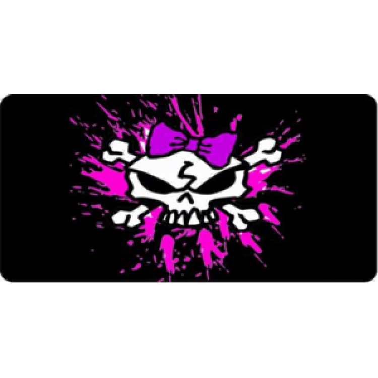 LPO502 Girly Skull License Plate