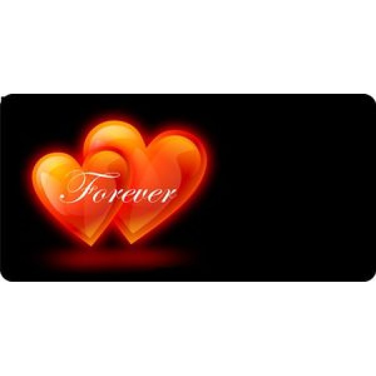 LPO687 Glowing Hearts Offset Photo License Plate