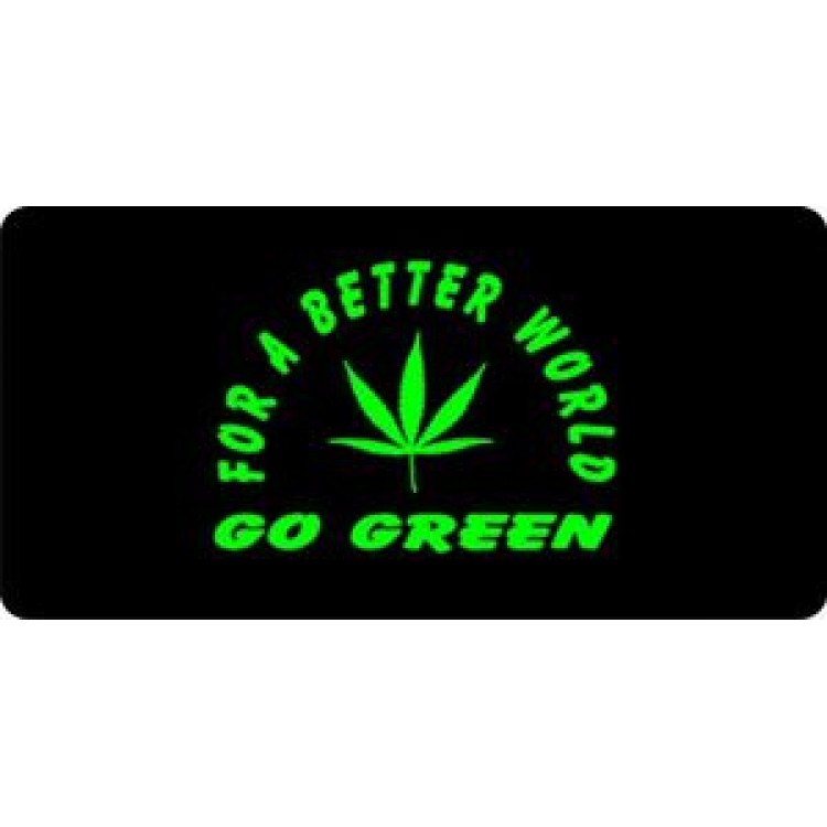 LPO376 Go Green Photo License Plate