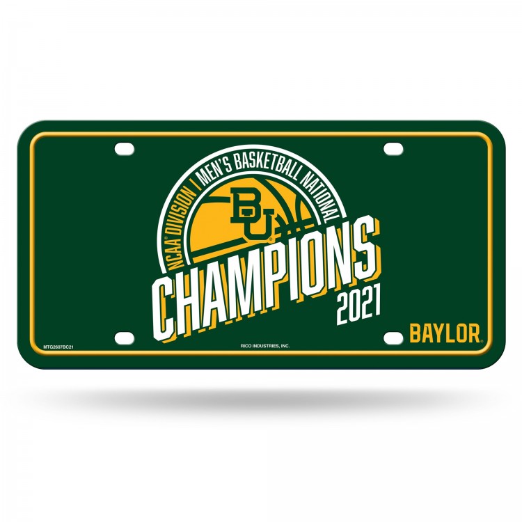 MTG2607BC21 6 x 12 in. Baylor Bears 2021 National Champs Metal License Plate