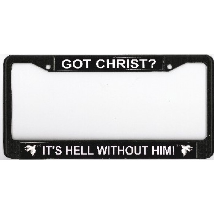 Picture of 212 Main 038-1006-00 Got Jesus Chrome Photo License Plate Frame, Free Screw Caps