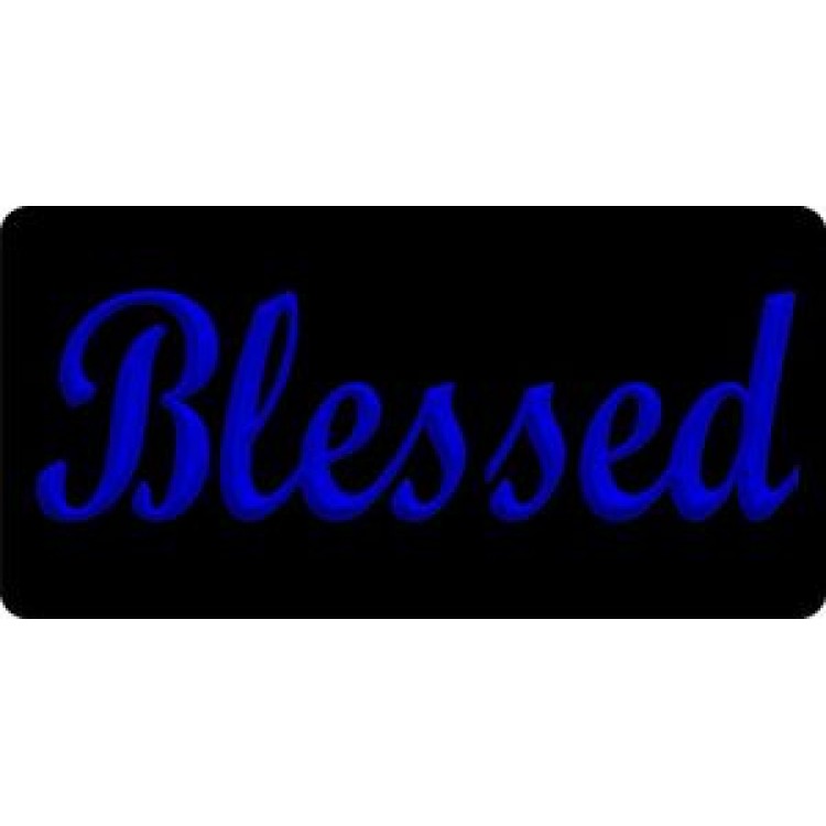 LPO749 Blessed Blue Photo License Plate