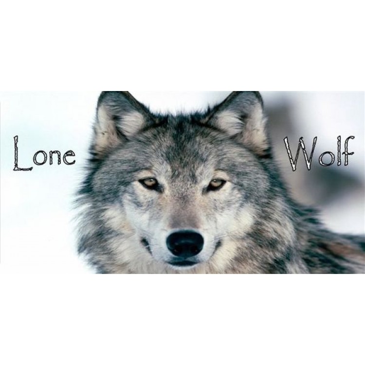 LPO1387 Lone Wolf Photo License Plate