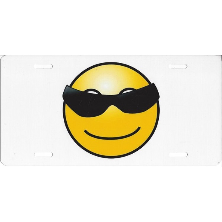 LPO1073 Cool Smiley Photo License Plate