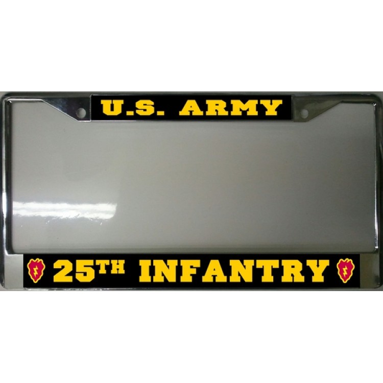 LPO1528 U.S. Army 25th Infantry Chrome License Plate Frame