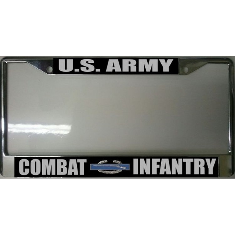 LPO1524 U.S. Army Combat Infantry Chrome License Plate Frame