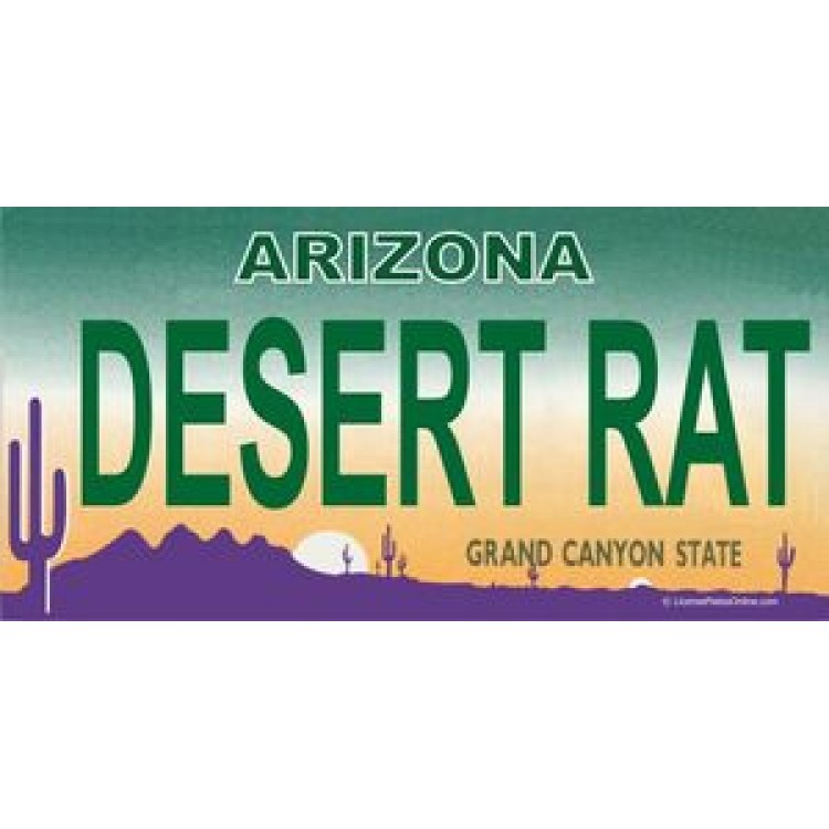 LPO808 AZ Desert Rat Photo License Plate
