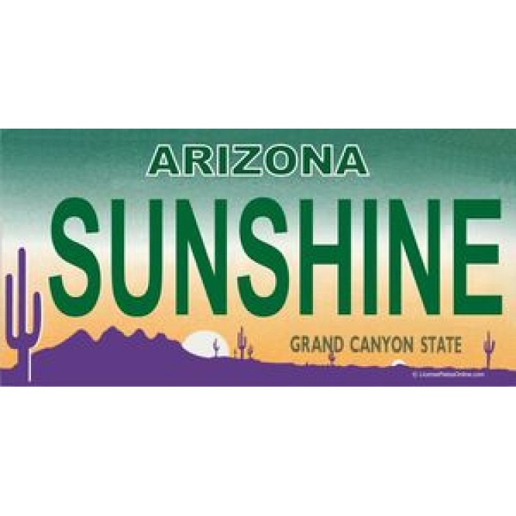 LPO814 AZ Sunshine Photo License Plate