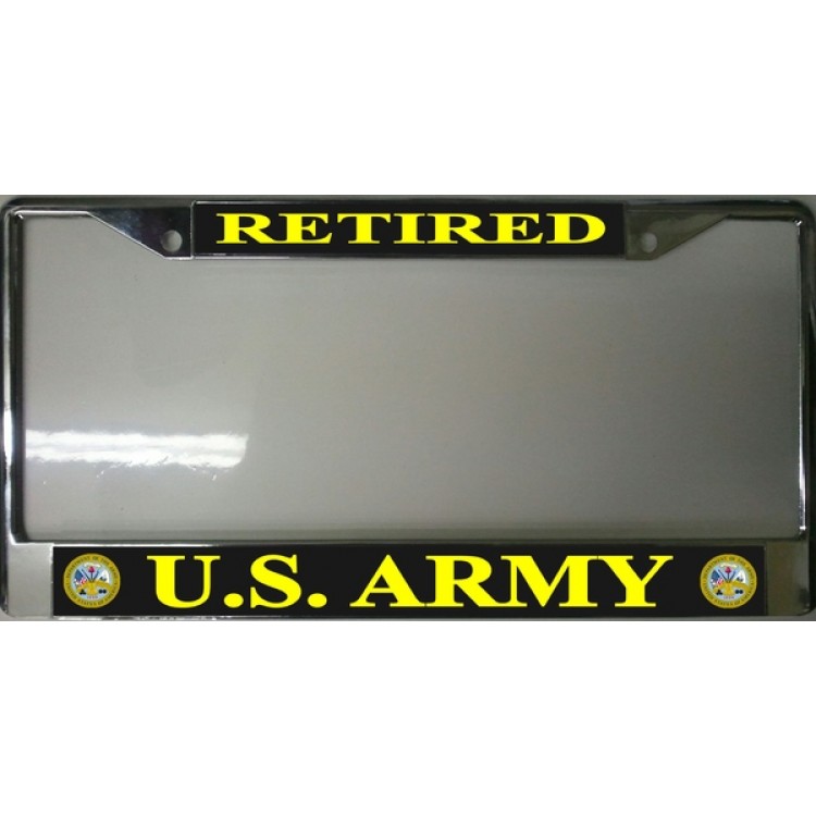 LPO1645 U.S. Army Retired Photo License Plate Frame