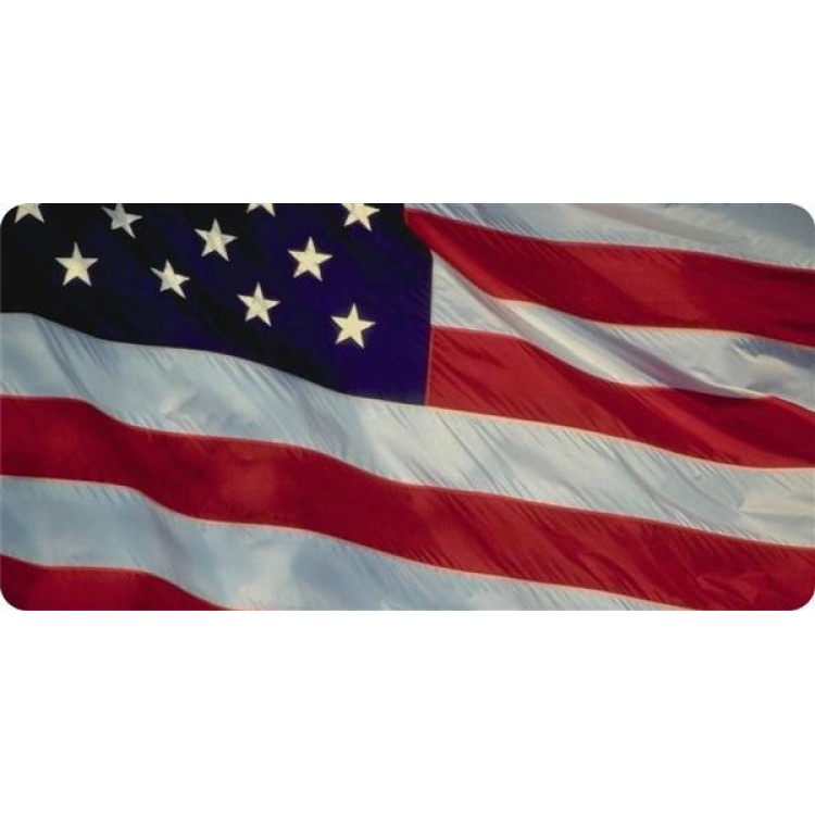LPO1002 U.S. Flag Waving Photo License Plate