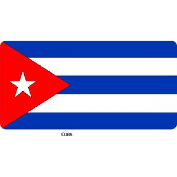 LPO807 Cuban Flag Photo License Plate