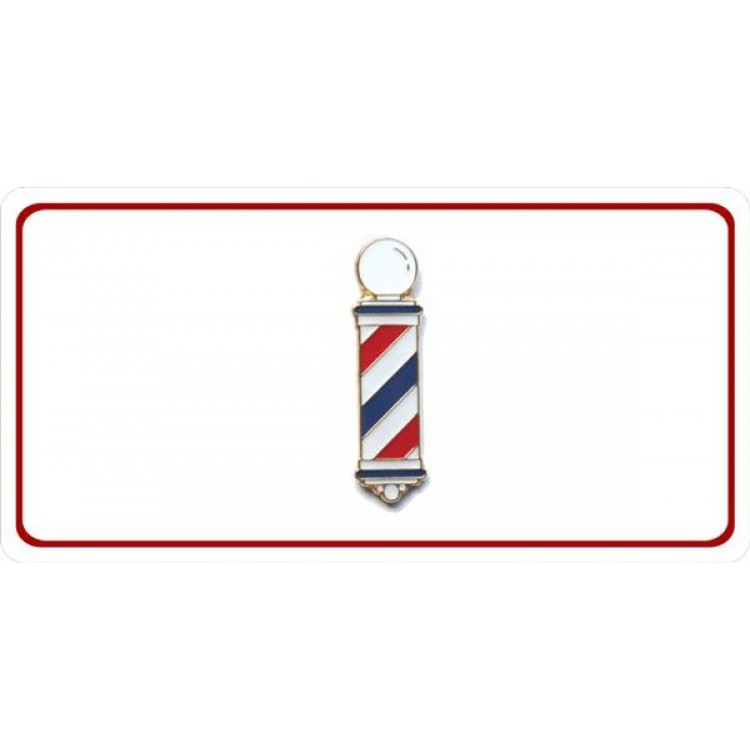 LPO1085 Barber Poll Photo License Plate