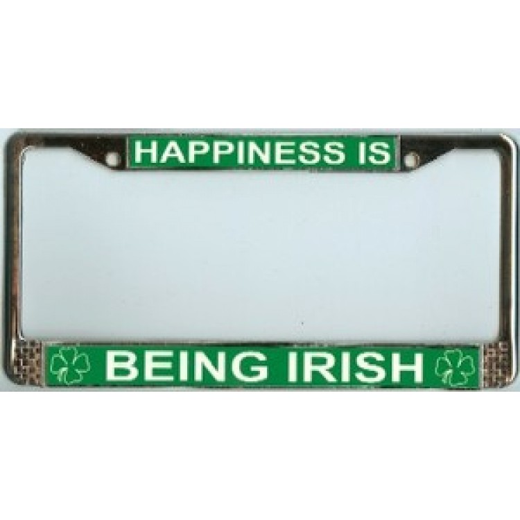 Picture of 212 Main 038-1023-00 Happiness is Being Irish Metal License Plate Frame, Free Screw Caps