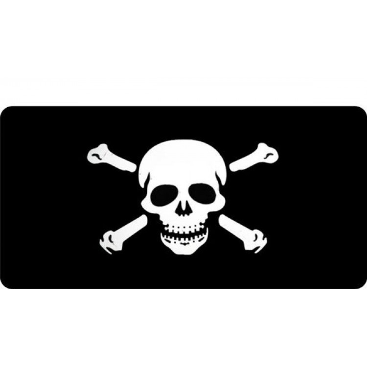 LPO1748 Skull & Crossbones Photo License Plate