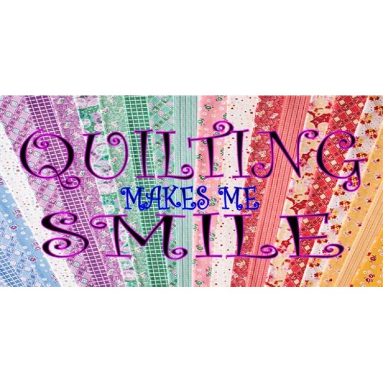 LPO1754 Quilting Makes Me Smile Photo License Plate