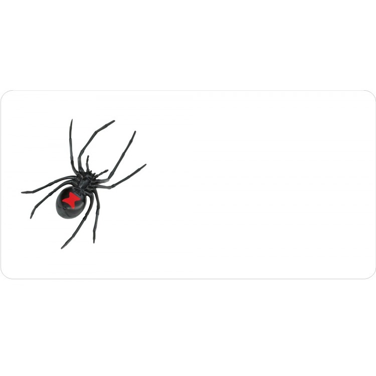 LPO2566 6 x 12 in. Black Widow Offset on White Photo License Plate