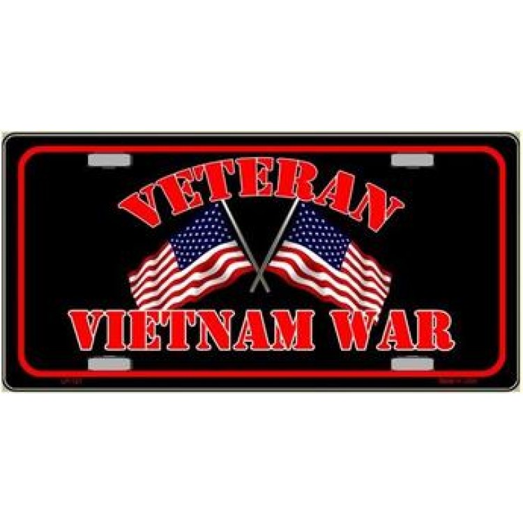 LP-121 Veteran Vietnam War Metal License Plate