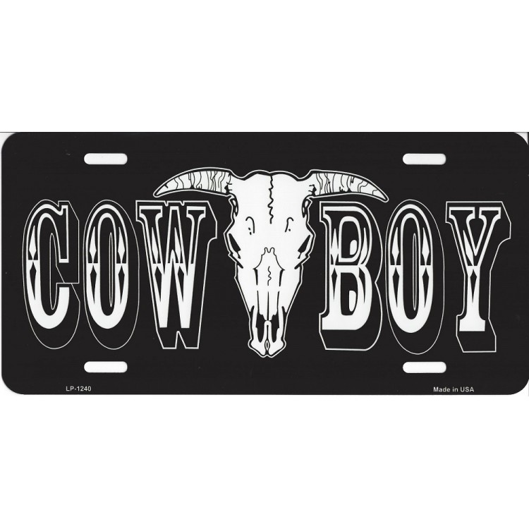 LP-1240 6 x 12 in. Cowboy with Skull License Plate
