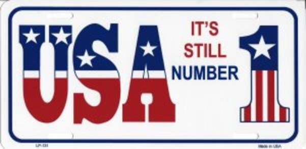 LP-131PL 6 x 12 in. USA Its Still Number One Metal License Plate
