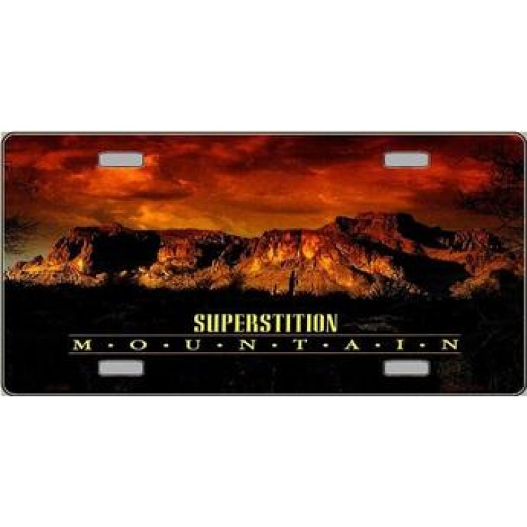 LP-1345 6 x 12 in. AZ. Superstition Mountains Sunset License Plate