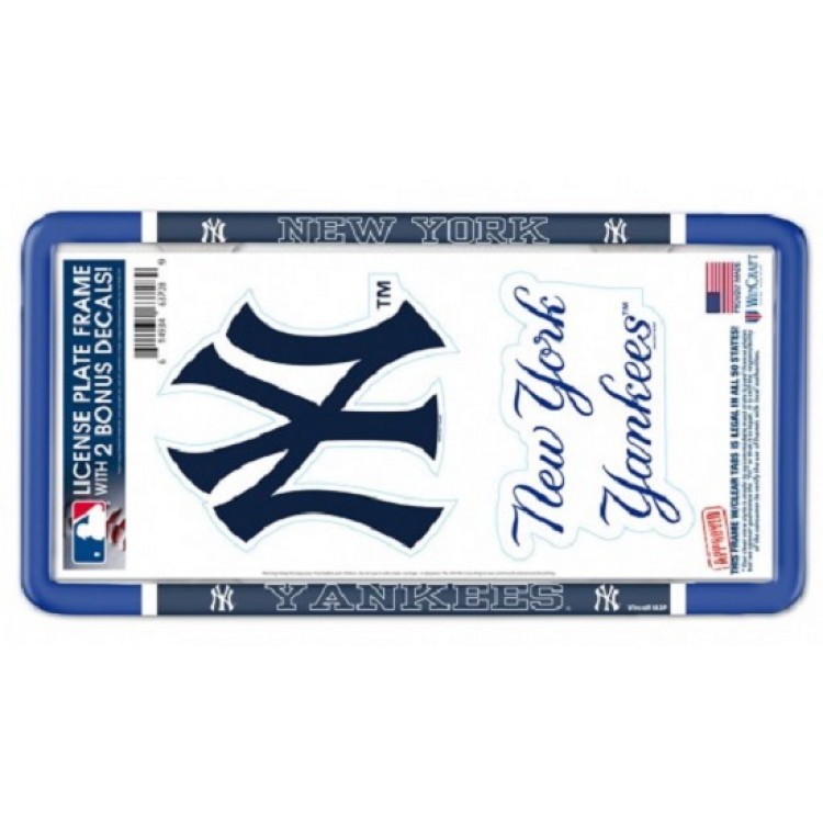 WC63728 6 x 12 in. New York Yankees Thin Rim Value Plastic Frame with Bonus Decals