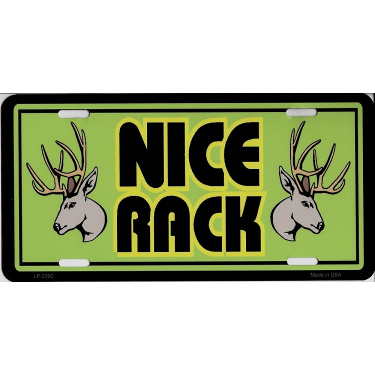 LP-2390 6 x 12 in. Nice Rack Buck Metal License Plate