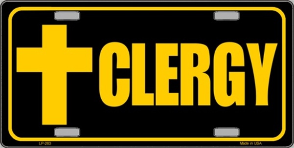 LP-263 6 x 12 in. Clergy Aluminium License Plate